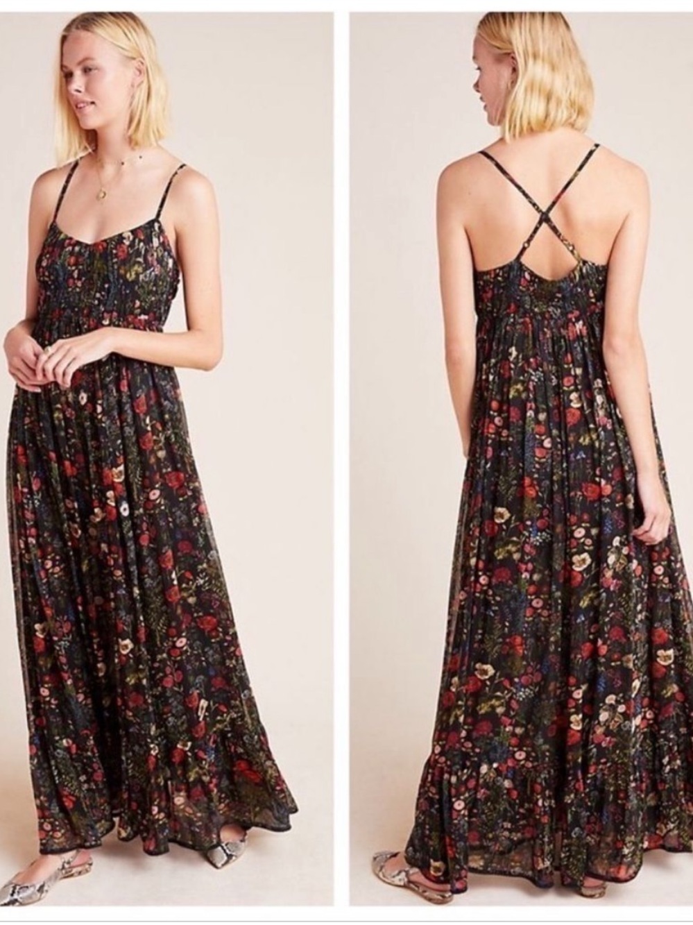 Anthropologie Floral Payal Jain Massima Maxi Dress Size Small